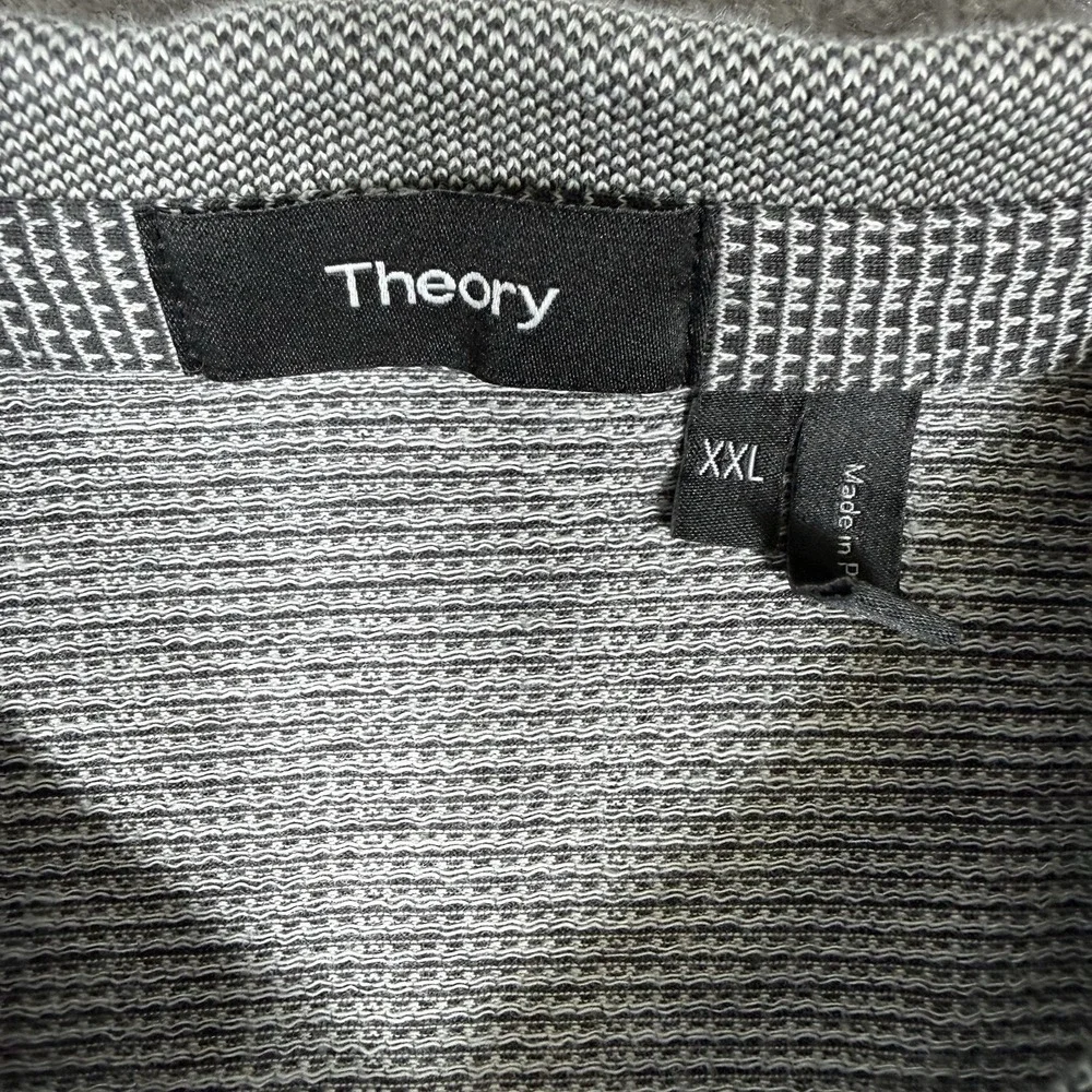 Theory Polo Shirt Men's XXL Gray Atlas‎ Pique Short Sleeve Golf Preppy